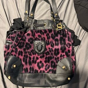 Juicy couture daydreamer leopard velour y2k purse